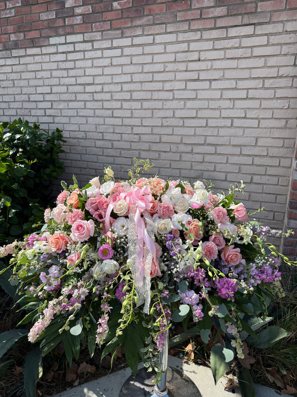 Blush Elegance Casket Spray