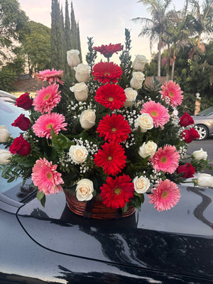 Gerbera & Rose Garden Basket