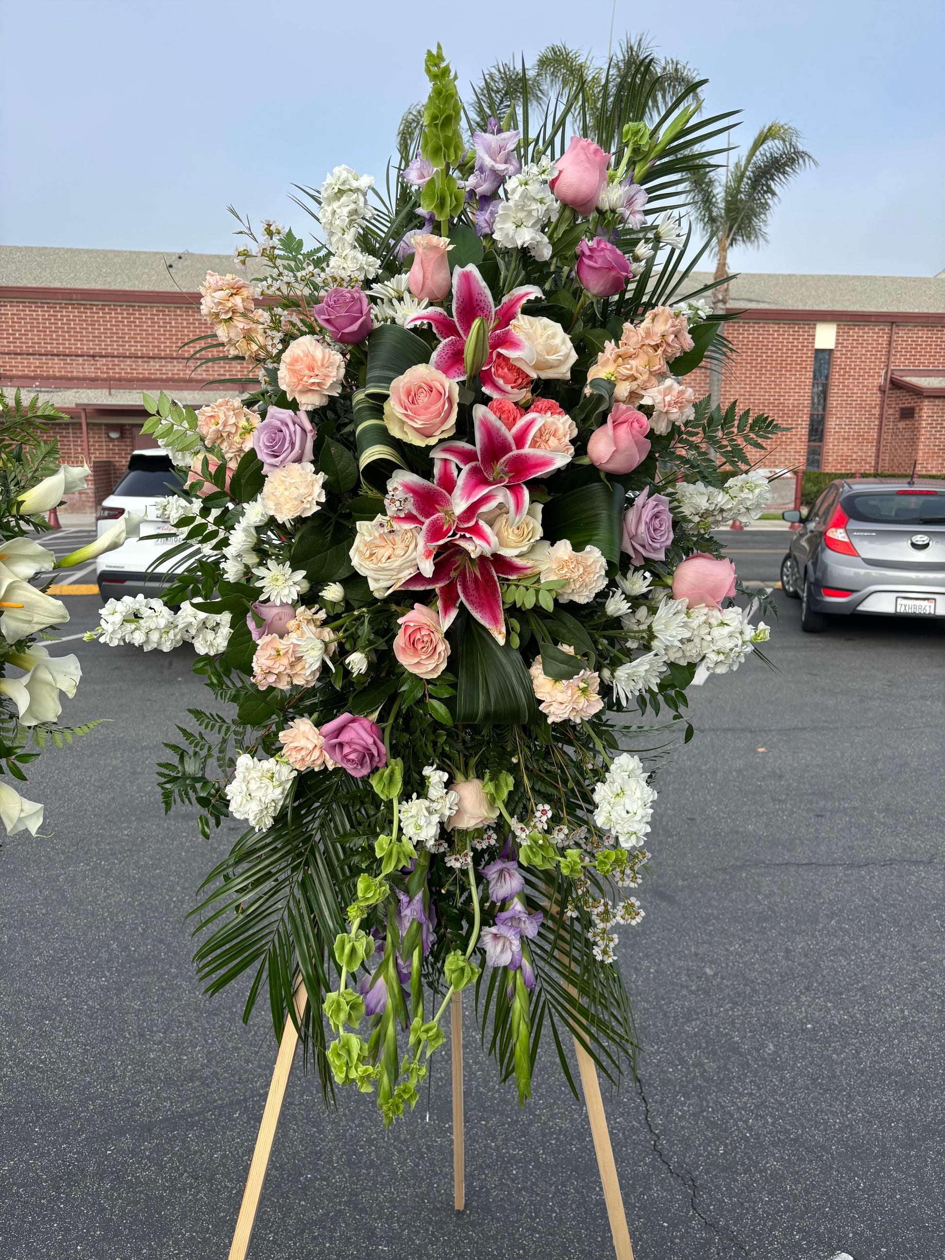 Blush & White Standing Spray