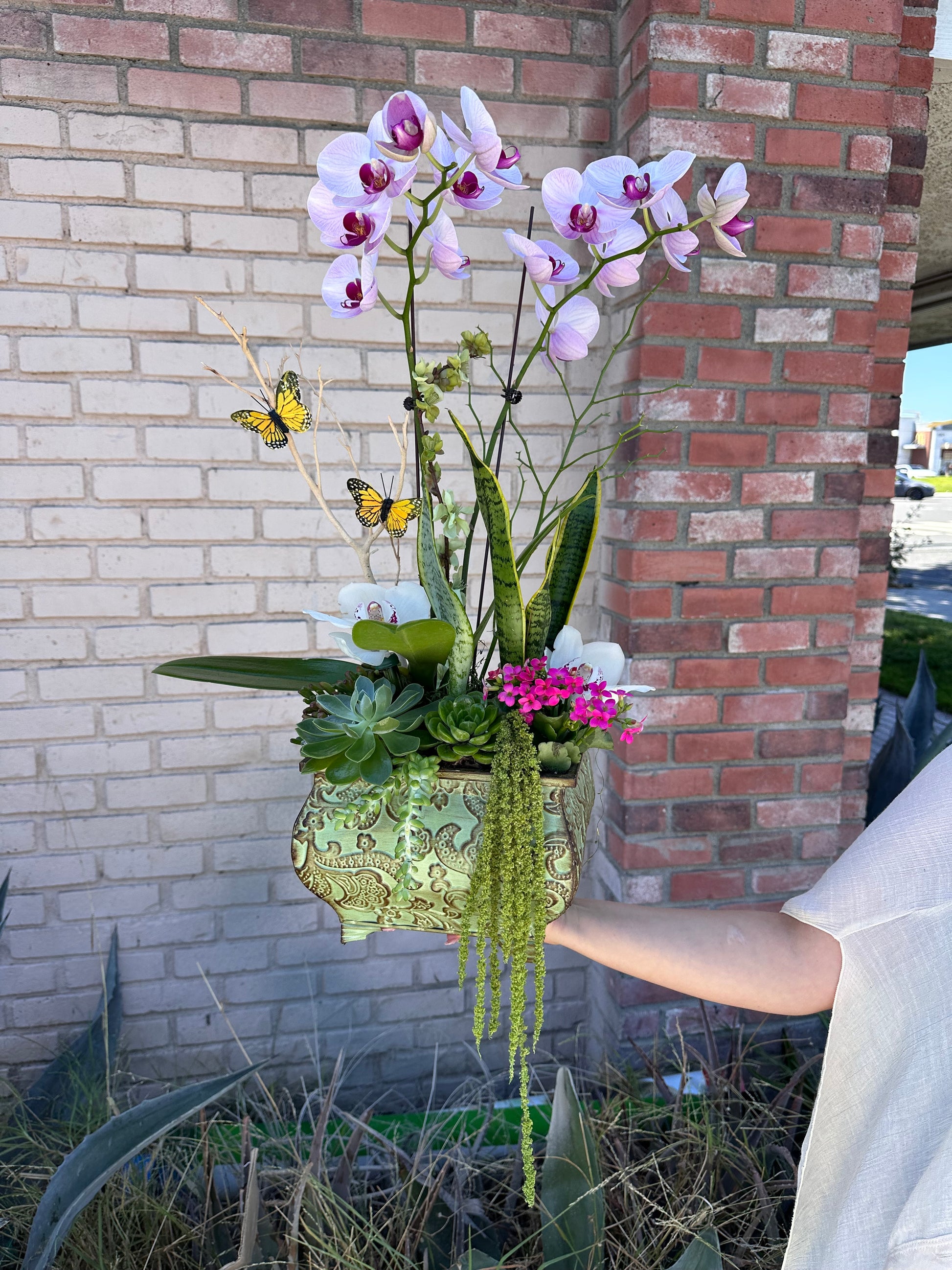 Elegant Purple Orchid Arrangement