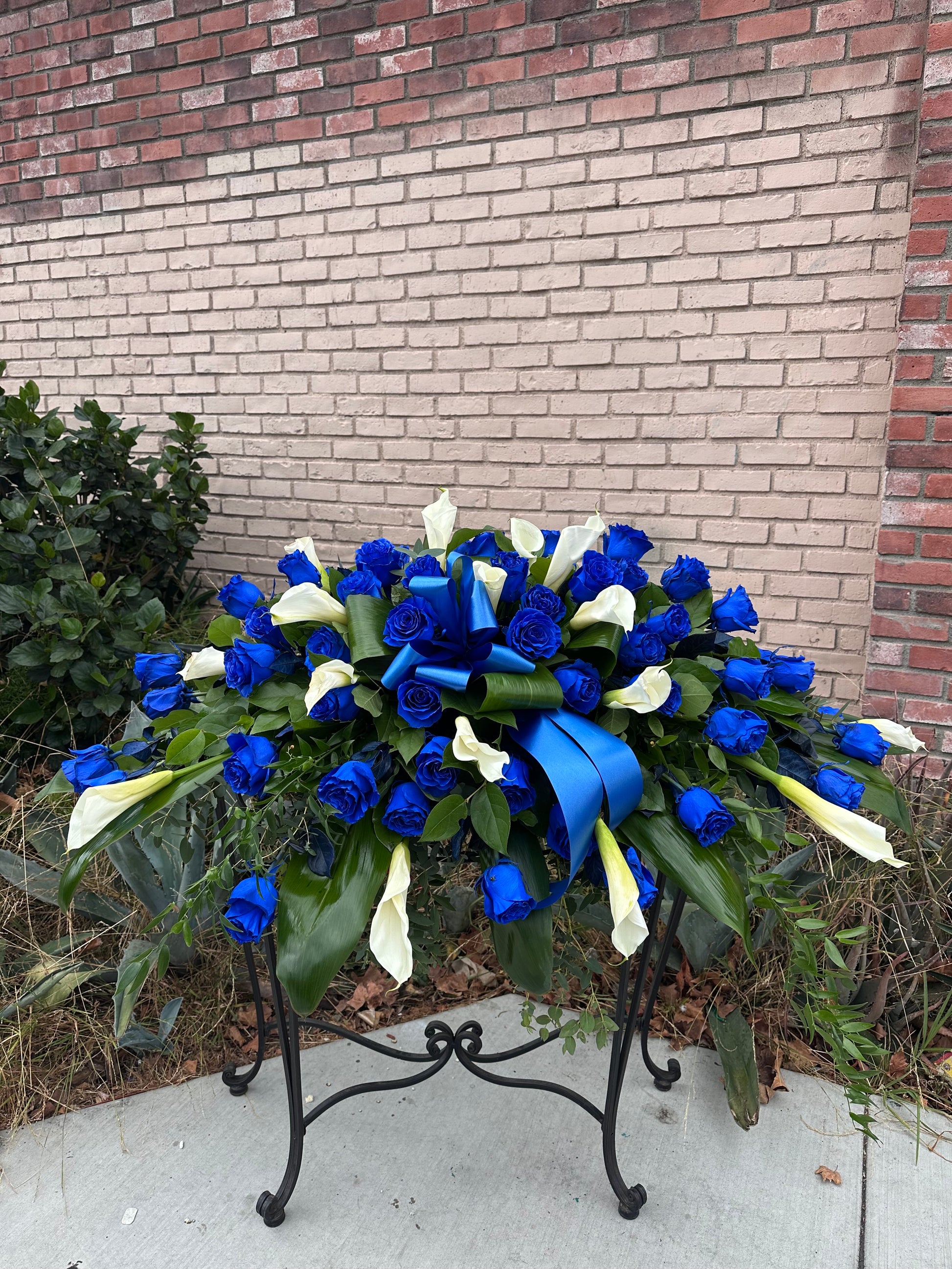 Tranquil Blue Casket Spray