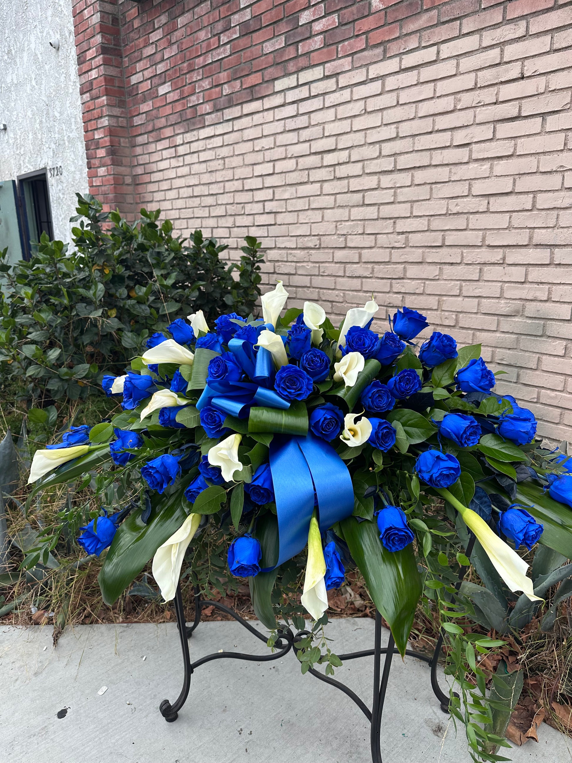 Tranquil Blue Casket Spray