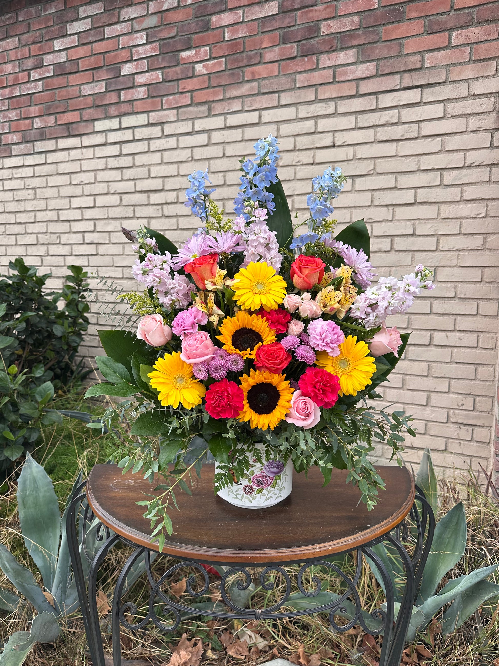Vibrant Harmony Flower Basket