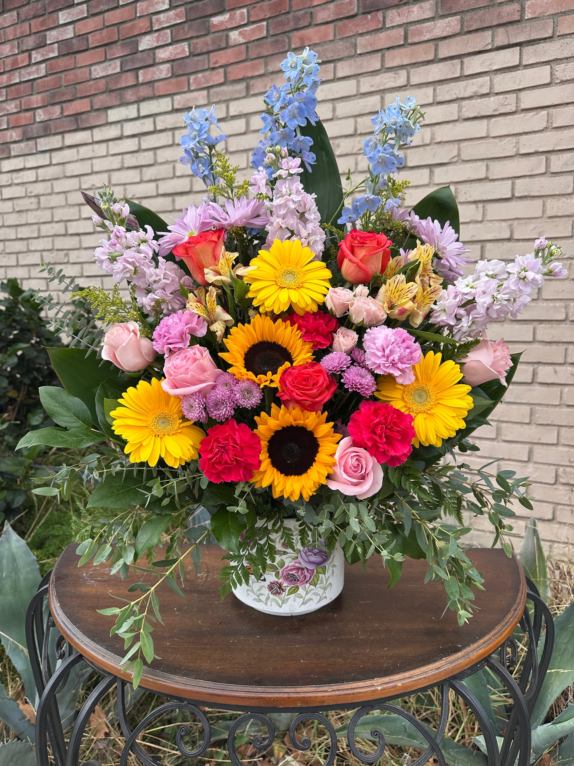 Vibrant Harmony Flower Basket