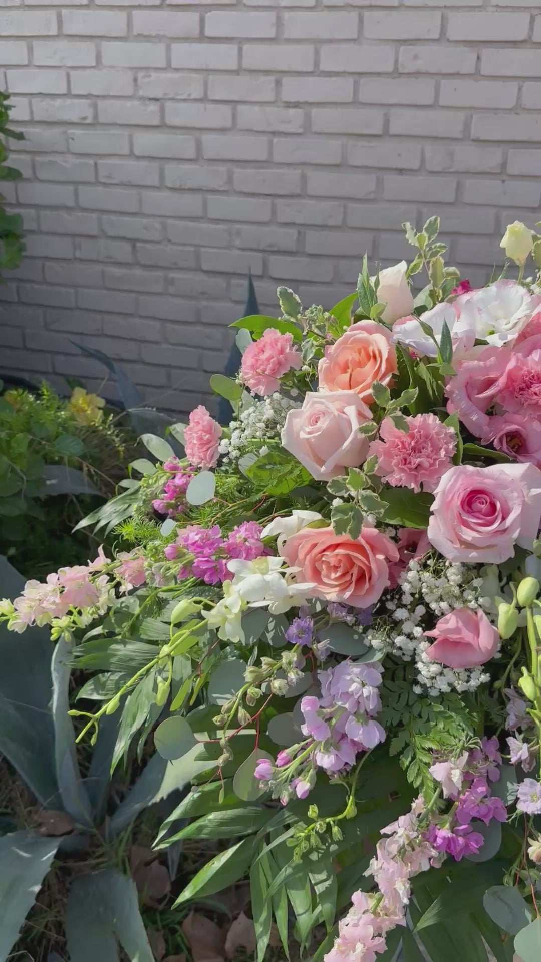 Blush Elegance Casket Spray